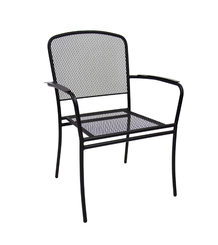 Fauteuil d'extérieur en métal noir