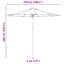 Parasol de jardin vidaXL blanc crème en bambou 270 270 x 260 cm-107548078