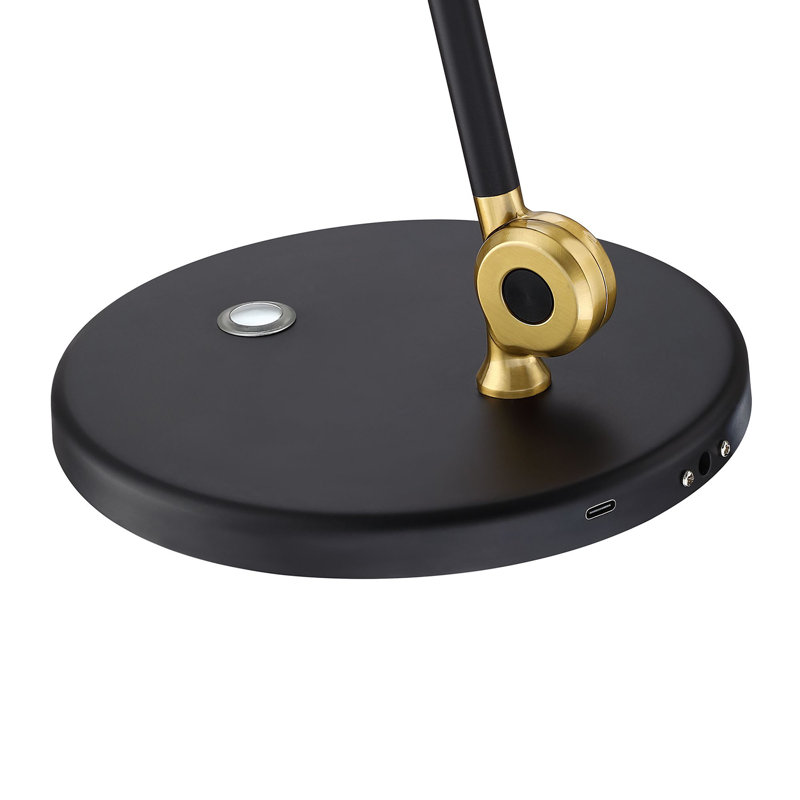 Lampe de bureau réglable en métal Miatta USB, Noir