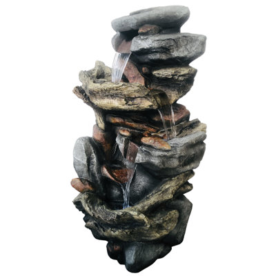 Switchback Falls Fountain with energy-efficient pump and LED Lighting