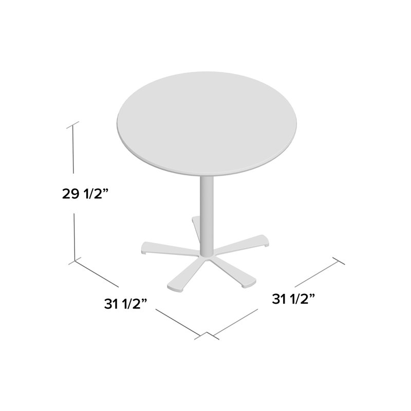 Table de salle à manger Slivno, H 29,5 po x l 31,5 po x P 31,5 po, Or, Naturel
