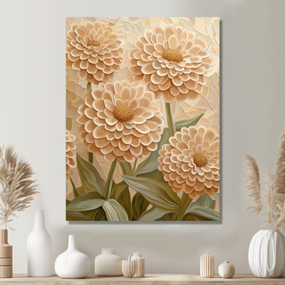 Zinnia Glow In Vintage Bloom - Art mural floral en métal, impression métallique Zinnia