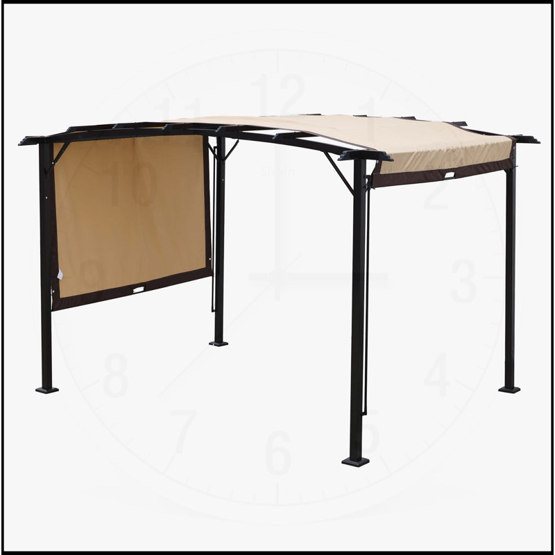 Pavillon de jardin d'extérieur 12 x 9 pi Pergola, auvent rétractable à abat-jour, pavillon de jardin en acier à raisin, pergola Sunseler