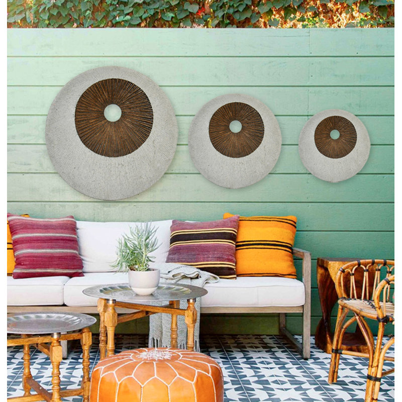 Traditional Abstract Resin Wall Decor, 19" H x 19" W x 2" D, Brown/Gray