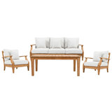Matinque 4 Piece Teak Outdoor Conversation Sofa Set