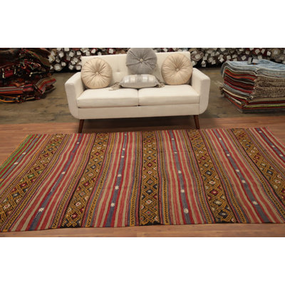 Vegetable Dye Kilim Turkish Area Rug 6x9
