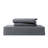 Solayne 100% Washed Cotton Duvet Cover Set with Faux Hemp Texture, Solid Color, Zipper Closure and Corner Ties-111685165-111685185
