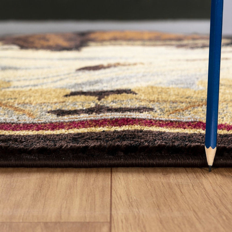 2 pi 7 po Tapis pour ours de chasse X 3 - Polypropylène, envers en jute, doux et pour animaux de compagnie, brun, fabriqué en dinde 2 pi 7 po