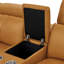 Canapé modulaire réglable en cuir avec sièges inclinables électriques et console de rangement - 5 sièges, similicuir gingembre, arrangement personnalisable, places assises