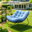  Chaise berçante d'extérieur surdimensionnée turquoise avec coussin épais Papasan-344945956-356683401