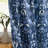 HLC.ME Florence Floral & Birds Patterned Window Back Tab Rod Pocket Curtains Bedroom - Light Blocking Darkening Window Panels, Set of 2 (Indigo Blue, 52 W x 84 L)-115963523-115963531