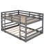 Lit double superposé gris - construction, convient à deux matelas, rehausse le style du lit de la chambre à coucher, apparence solide, matelas-266450860