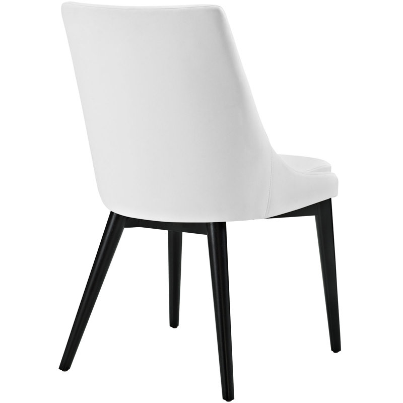 Modway Viscount Vinyl Dining Chair (Single Chair), White Faux Leather