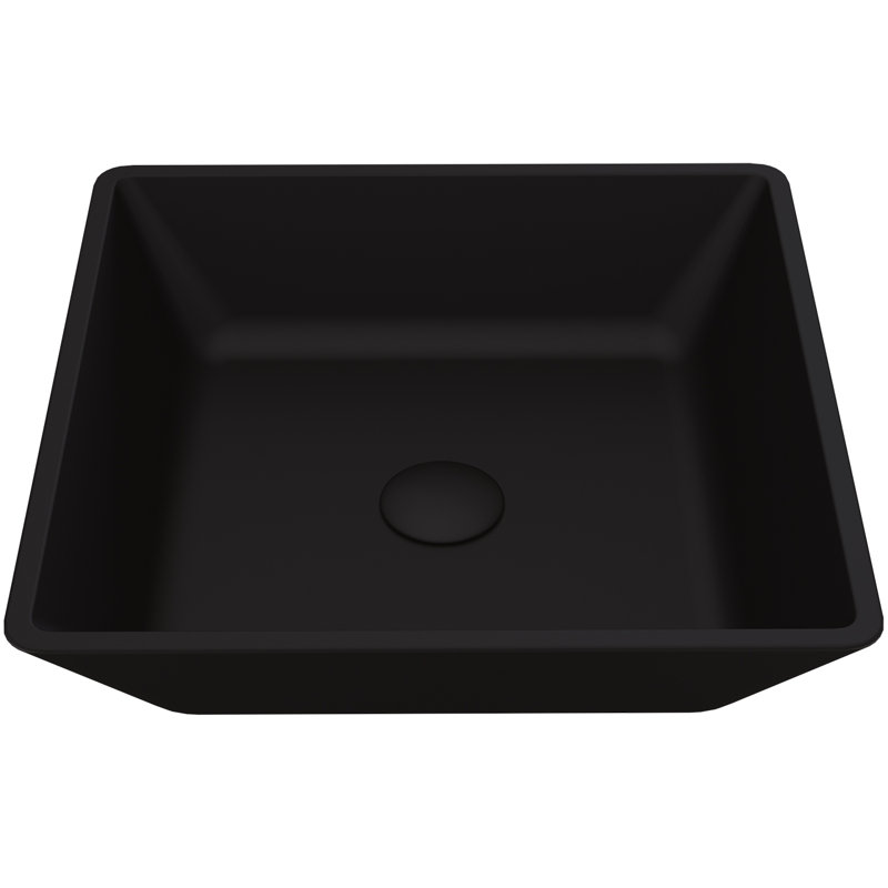 Roma MatteShell™ Glass 16" L 16" W 4" H Square Vessel Bathroom Sink