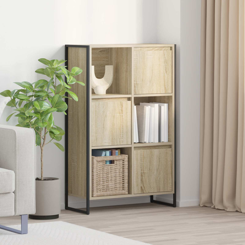 108cm H x 68cm W Steel Book Cabinet Bookcase, Sonoma