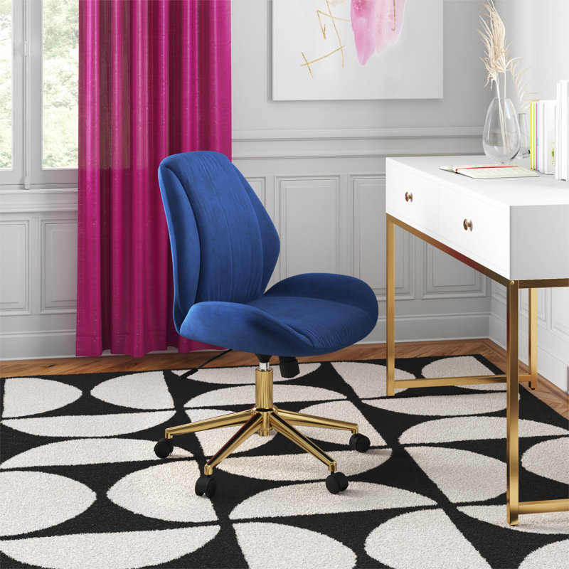 Suzette Velvet Task Chair, Blue