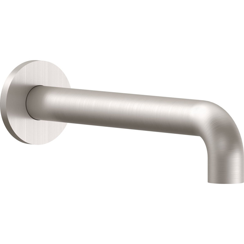 D Street Wall Tub Spout, Antique Brass Flat