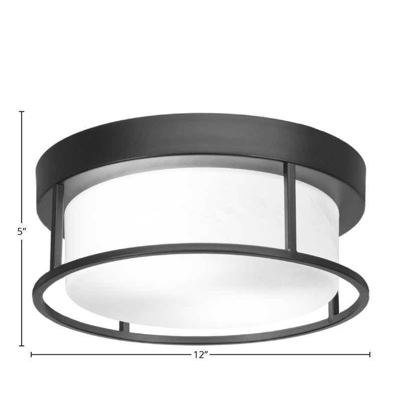 Flush Mount, With Glass, Matte Black, Colorful, 5" H x 5" W x 12" D