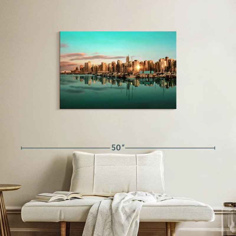 Nicci Vancouver Skyline At Sunset, 24" H x 36" W