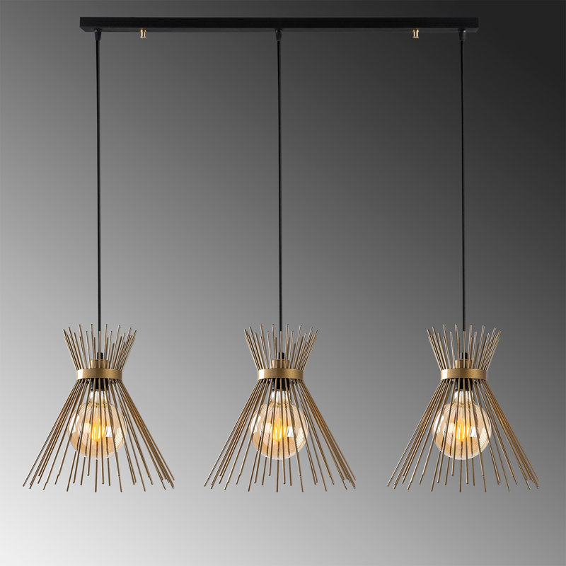 Luminaire suspendu pour îlot de cuisine à 3 lumières Johnathan