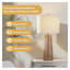 Ensemble de 2 lampes de table bohèmes en rotin avec abat-jour en lin, lampes de chevet à intensité variable (3 niveaux) pour salon et chambre, marron