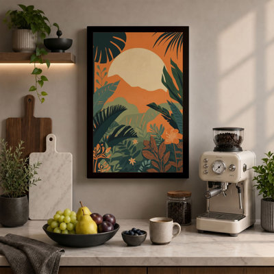 Sunset Silhouette Tropical - Wrapped Canvas
