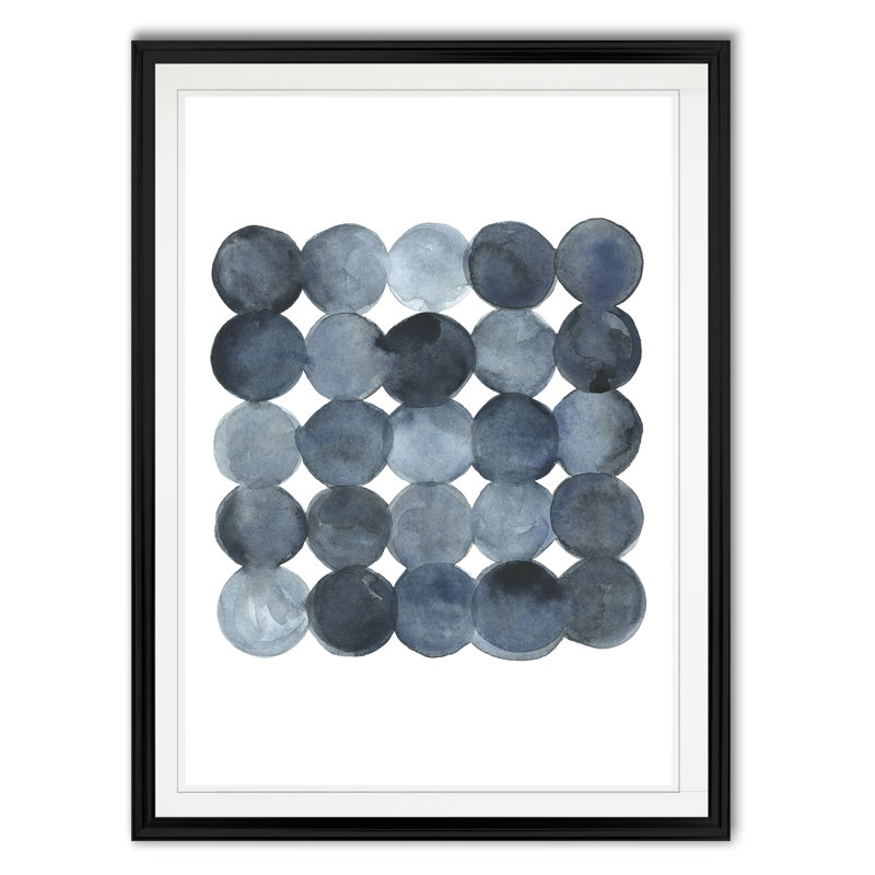 «Blue Grey Density I», peinture sur toile, H 24,5 po x l 18,5 po, Impression encadrée, Black