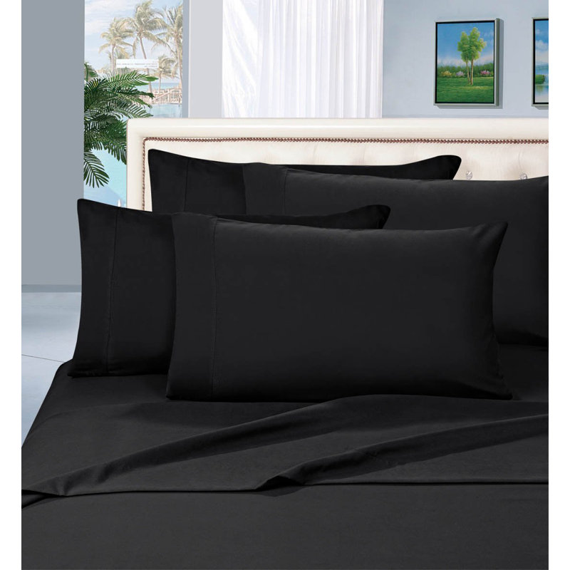 Elegant Comfort Luxurious 1500 Premium Hotel Quality Microfiber Three Line Embroidered Softest Bed Sheet Set, Wrinkle and Fade Resistant