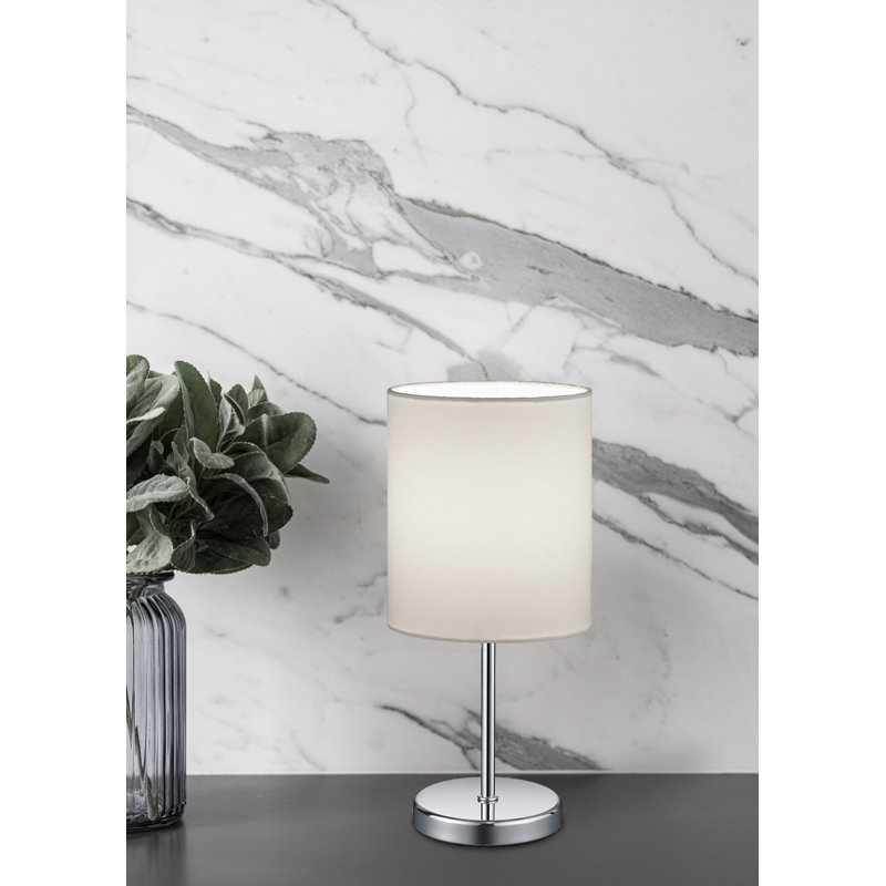 Kyhir 28.5Cm Chrome Table Lamp, White