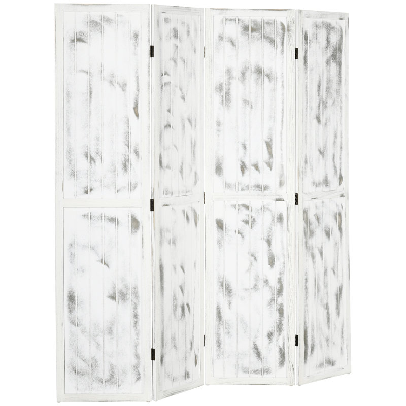 Paravent pliable à 4 panneaux, cloison blanche de séparation pour salon, chambre, bureau, maison
