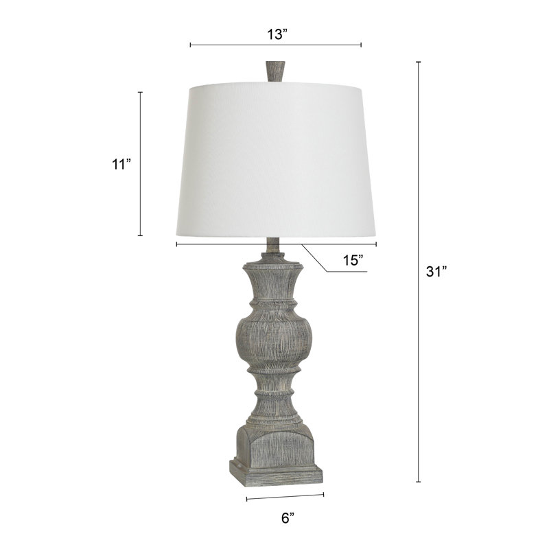 Longhurst Resin Table Lamp, Distressed Gray
