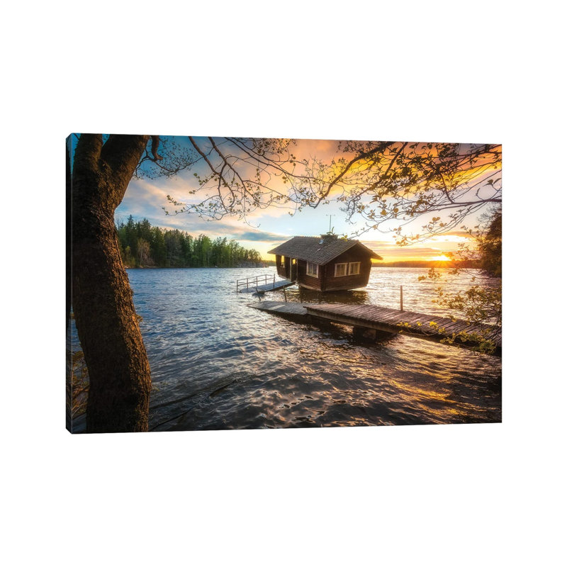 Floatin Sauna by Lauri Lohi - Wrapped Canvas Print, 20.32 cm H x 30.48 cm W