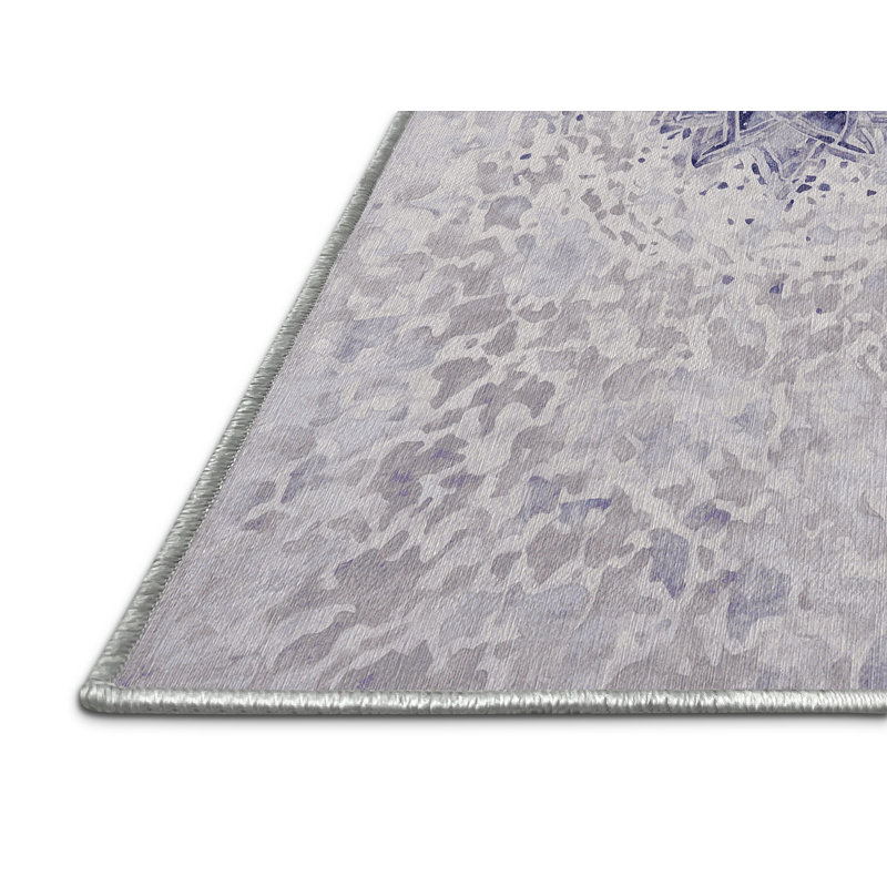 Tapis blanc lavable à la machine, Rond 8 pi