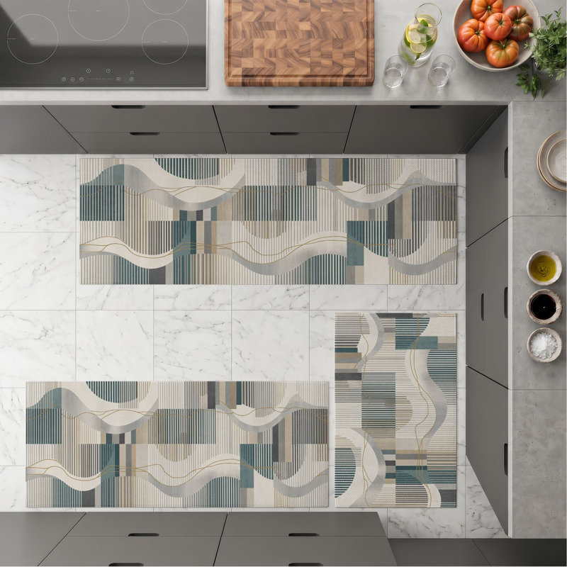 Wave Stripe Non-Slip Washable Kitchen Mats