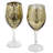 2 Piece Gold Plated Stemmed Wine Glasses