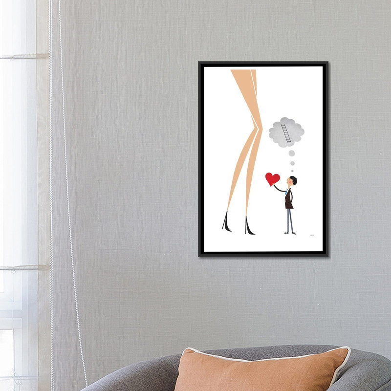 « unrequited love », impression sur toile, H 26 po x l 18 po x P 1,5 po, Toile avec cadre noir, Pas de tapis