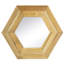 Miroir hexagonal protégé en bois naturel, 18,5 po x 18,5 po, ajoutant de l'élégance au miroir mural avec cadre, rehaussant votre décor