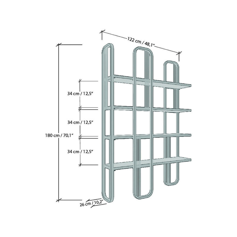 Addysyn 180cm H x 125cm W Bookcase
