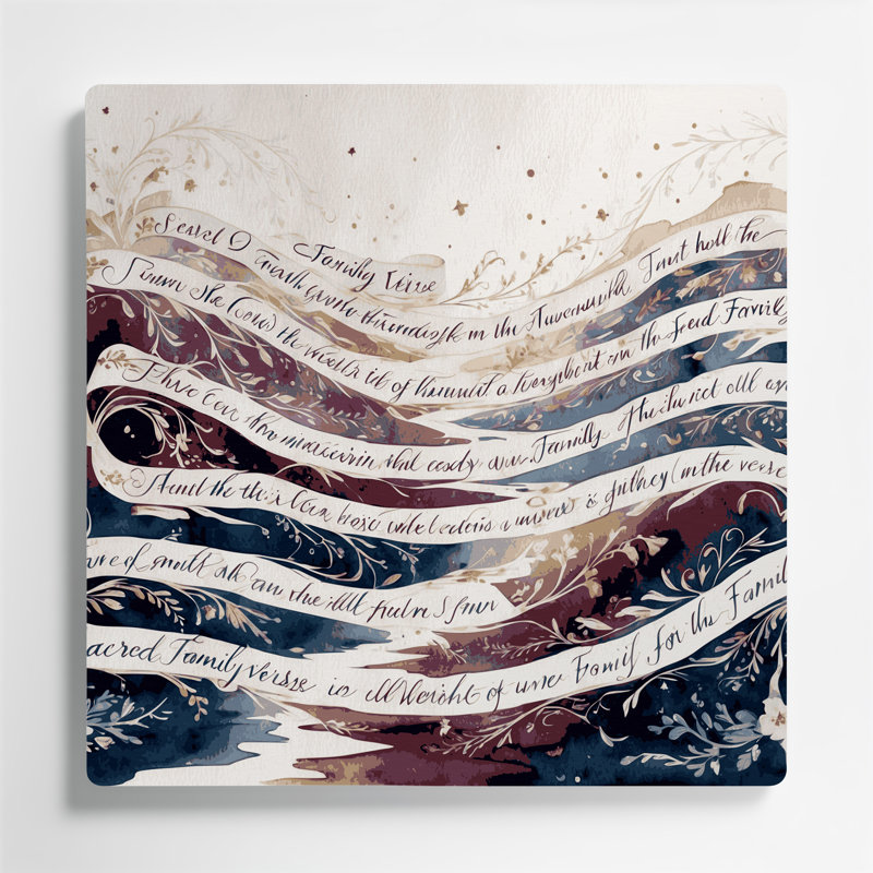 «Thanksgiving Family blessing verses», art mural en métal beige, H 12 po x l 12 po