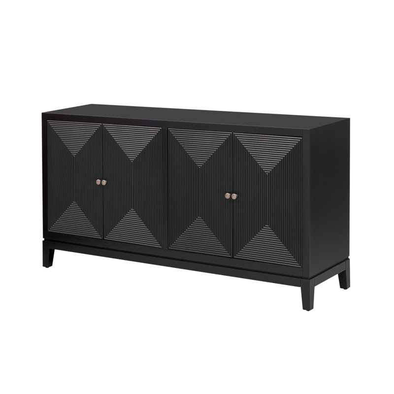 Buffet de rangement élégant avec rangement vertical pour une décoration moderne et fonctionnelle, Noir