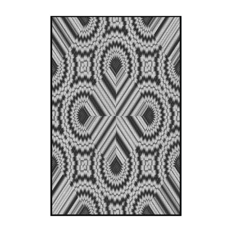 Tapis tissé à la machine noir / gris, Rectangle 3 pi x 5 pi