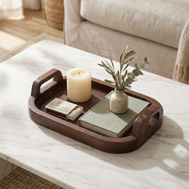 Mango Wood Tray with Handles