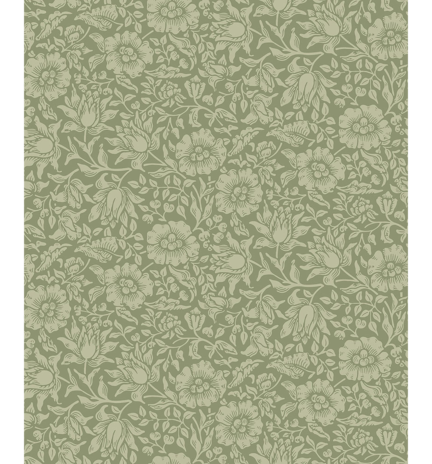 Mallow Floral Wallpaper, Green