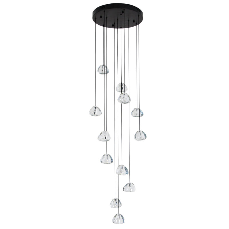 Bigham 12 - Light Cluster Teardrop Pendant, Black