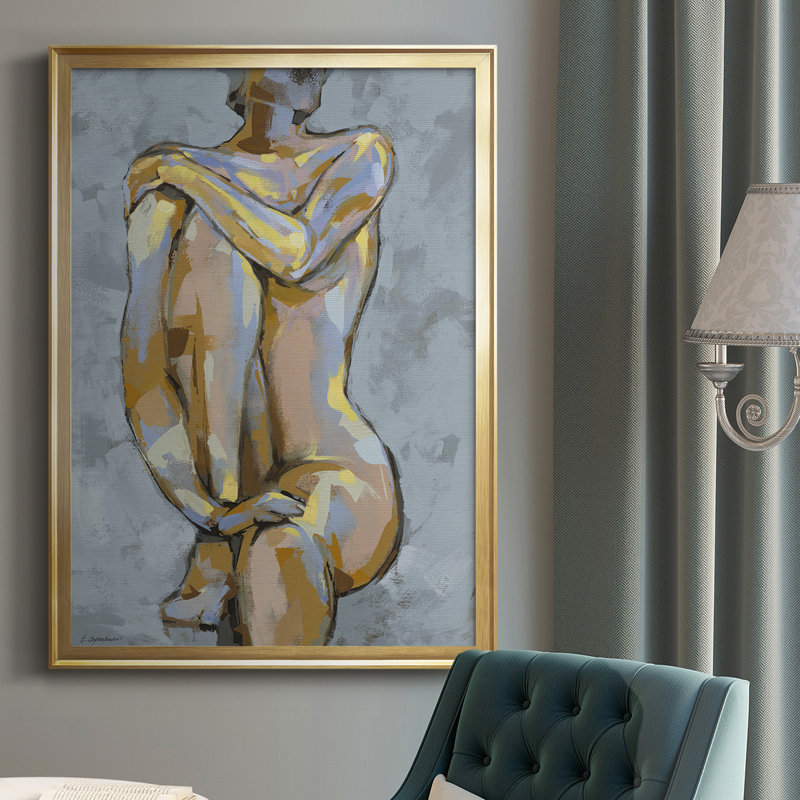 " Grey Maiden I ", Gold Framed, 42.5" H x 30.5" W x 1" D