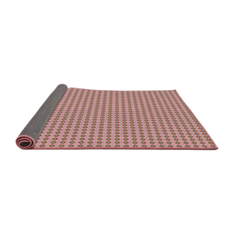 Motif géométrique rose Tapis décoratif, Rond 6 pi