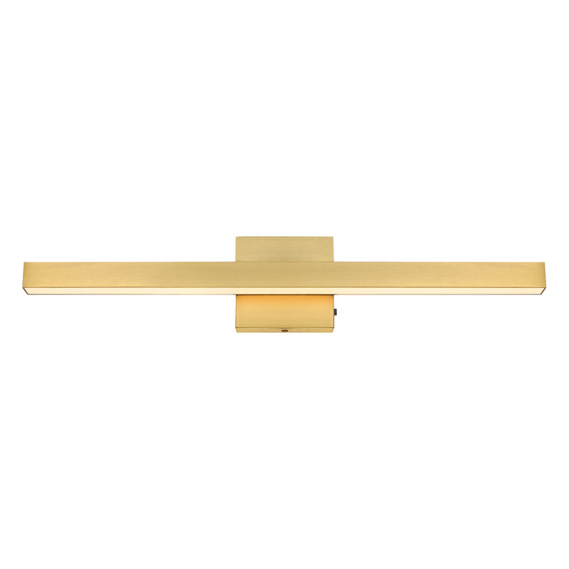 1-Light Satin Brass Dimmable LED Vanity Light, 24" W - 25 Watt
