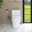 Toilette allongée 12 po à pièce unique avec chasse d'eau 1,28 GPF et siège blanc inclus