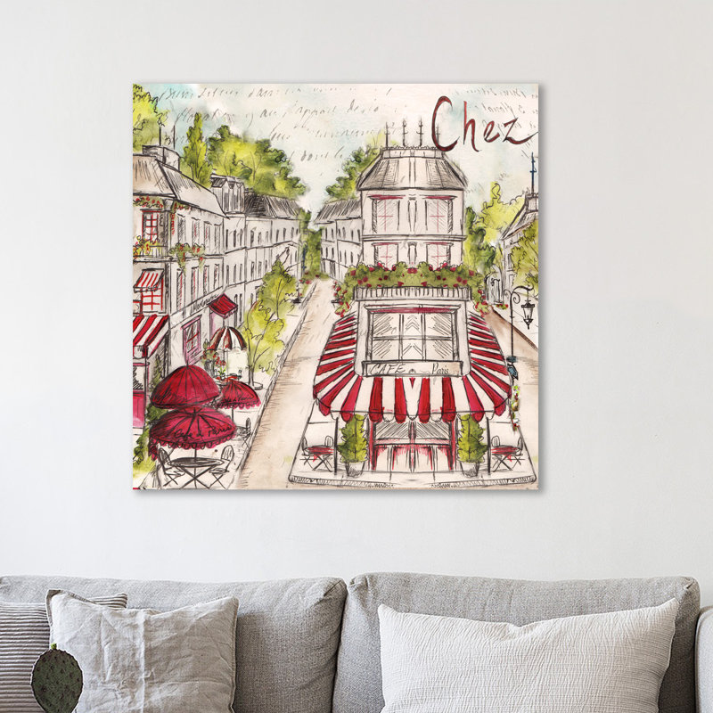 «Paris Bistro VI» par Tre Sorelle Studios, impression sur toile tendue, H 12 po x l 12 po