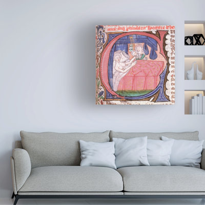 Italian School Mother And Newborn From 1490 Astrology Manuscript Canvas Art